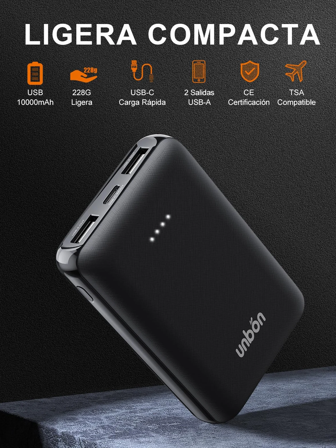 UNBON Chaleco Calefactable Hombre Batería USB 10000mAh 3 Temperaturas 6 Zonas Calefactables