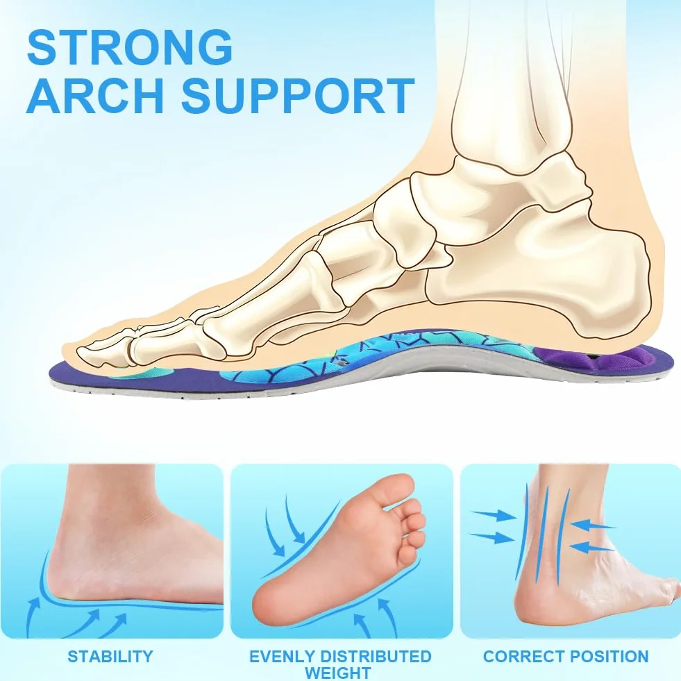 Plantillas Magneticas de Acupresión para Fascitis Plantar, Ortopedicas de Gel, Unisex 35-39