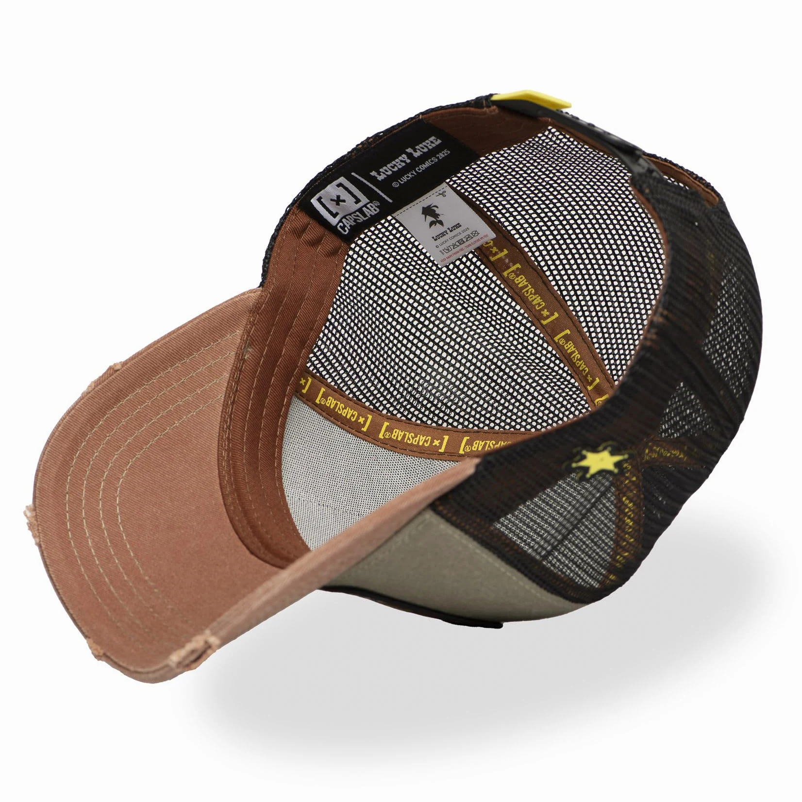 Capslab Lucky Luke Trucker Cap A-Frame - Gorra (talla única), color marrón, Lucky Luke Cap#36322, Talla única