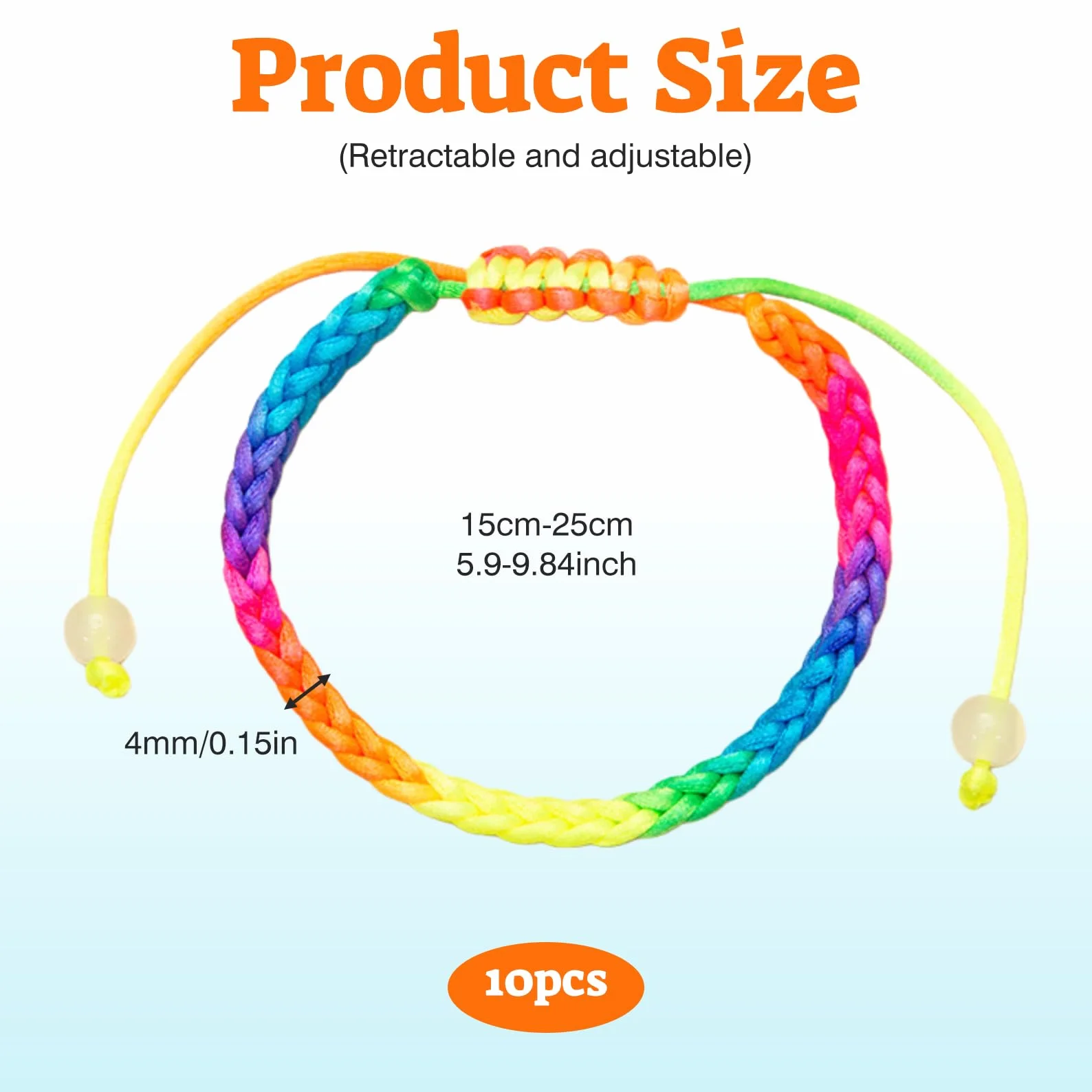 Pulseras trenzadas de la amistad ajustables para niños, niñas, mujeres y hombres