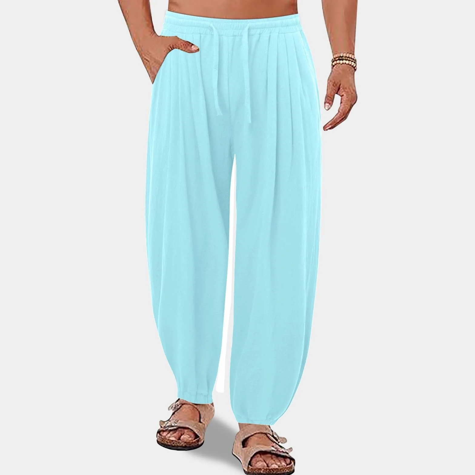 Pantalones Harén Hombre Bombachos Sarouel Baggy Aladino Yoga Hippie