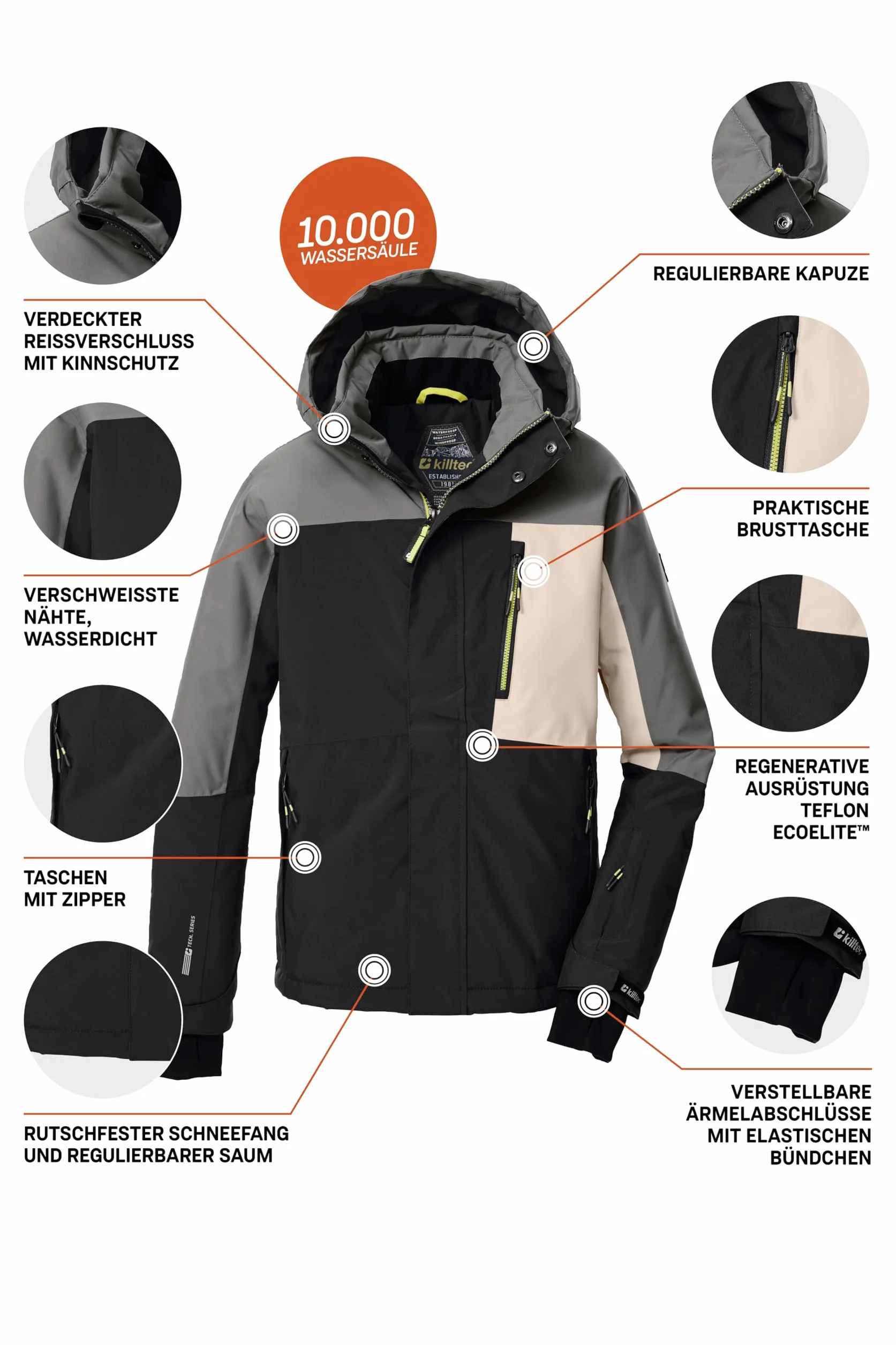 Killtec Ksw 200 Bys Chaqueta de esquí funcional con capucha protección nieve Niños
