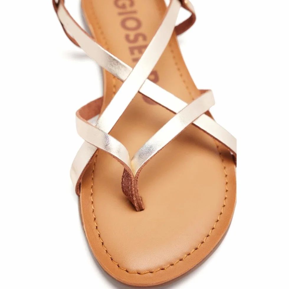 GIOSEPPO Sandalias Blancas Estilo Romana Mujer