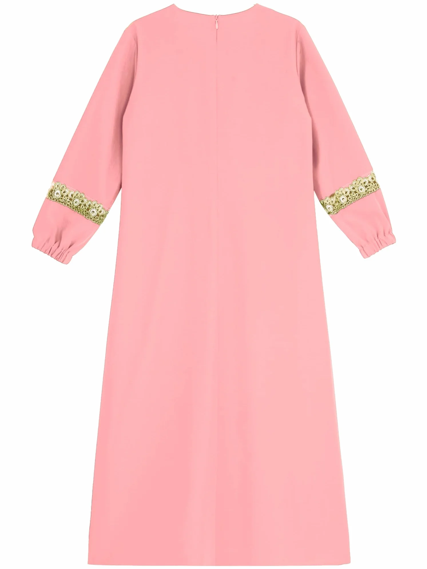 Freebily Vestido Largo Musulmán para Niñas Manga Larga Vestido Árabe