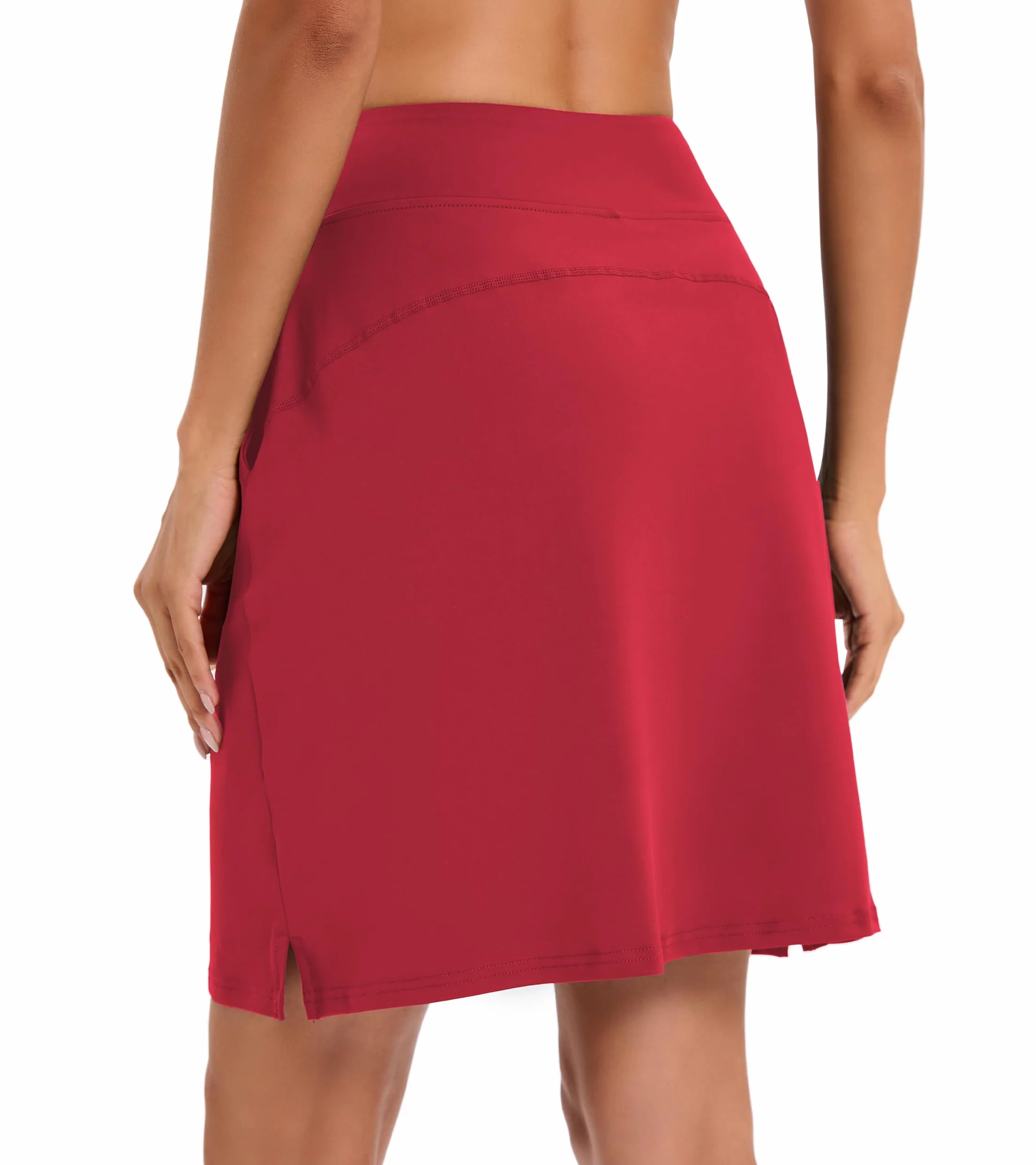 Timuspo Ropa Deportiva Mujer Pantalones Longitud Rodilla Falda Tenis Cintura Alta con Pantalones Debajo Golf