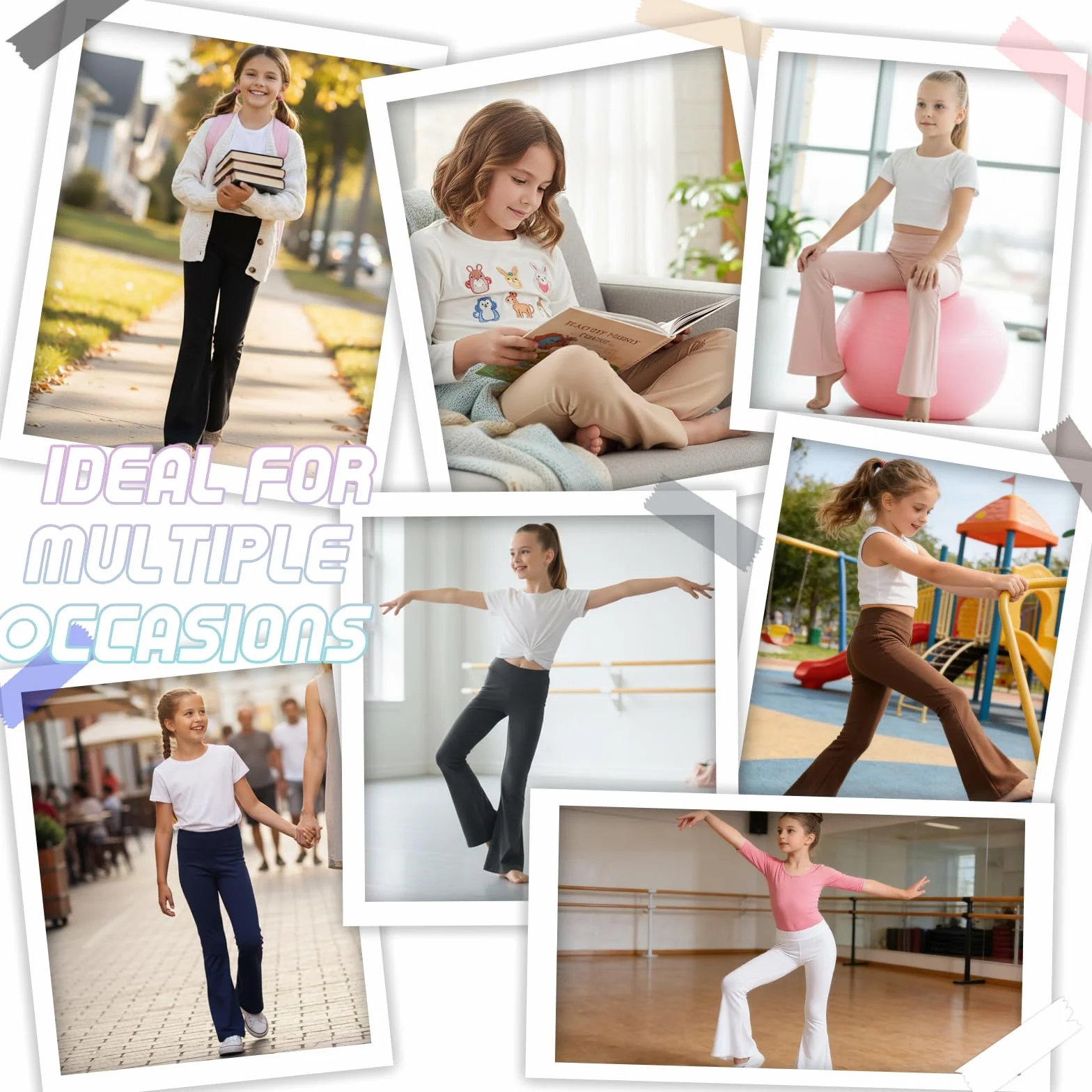Pantalones Acampanados Deportivos Yoga Niña con Elasticidad