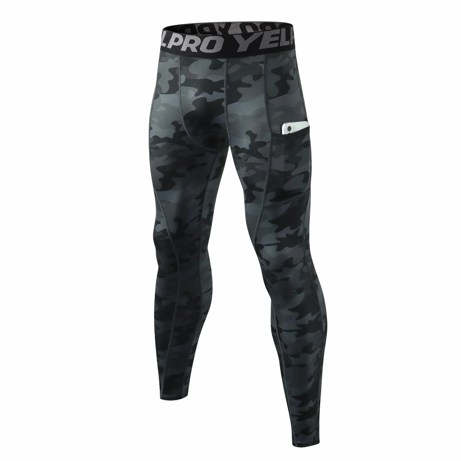 Leggings Hombre Pantalones Deportivos de Compresión Secado Rápido Mallas Largas con Bolsillos para Running Fitness Yoga