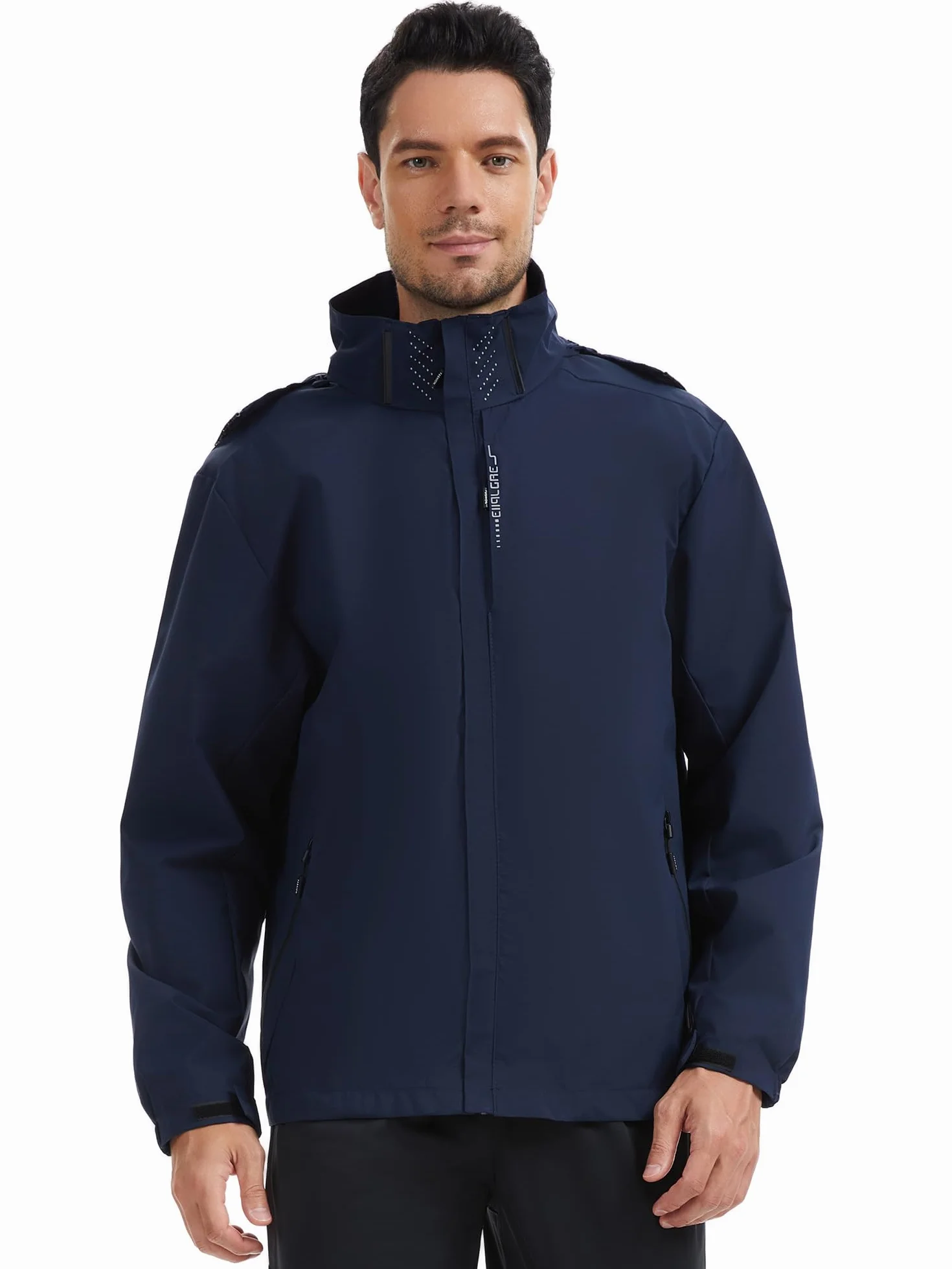 AMZSPORT Chaqueta Impermeable Cortavientos Ligera Plegable Transpirable para Senderismo Running Viajes