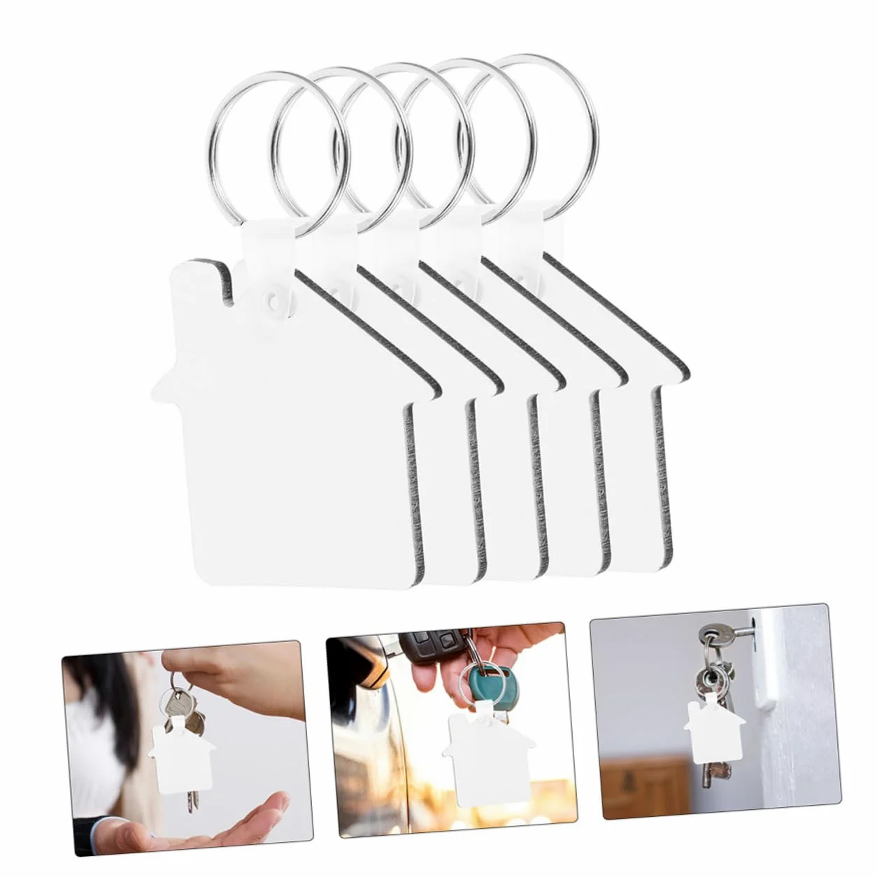 FOMIYES Llavero Pequeño Colgante Llavero En Llave De Llave Sublimación En Sublimación Decorativa En Llaveros Colgantes En De Madera Plata