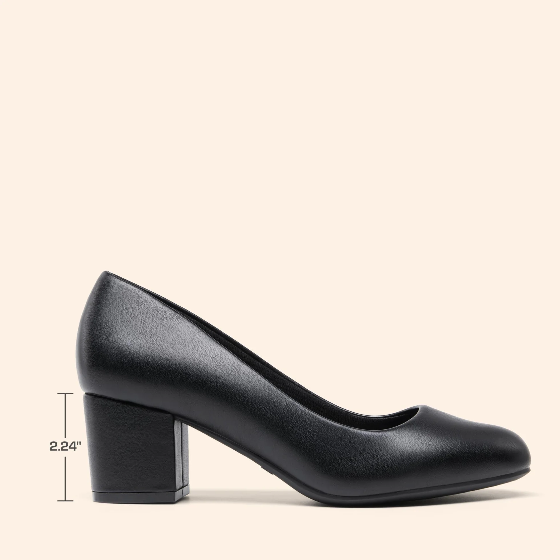 DREAM PAIRS Zapatos de Tacón Bajo para Mujer, Tacón Cuadrado, Punta Redonda