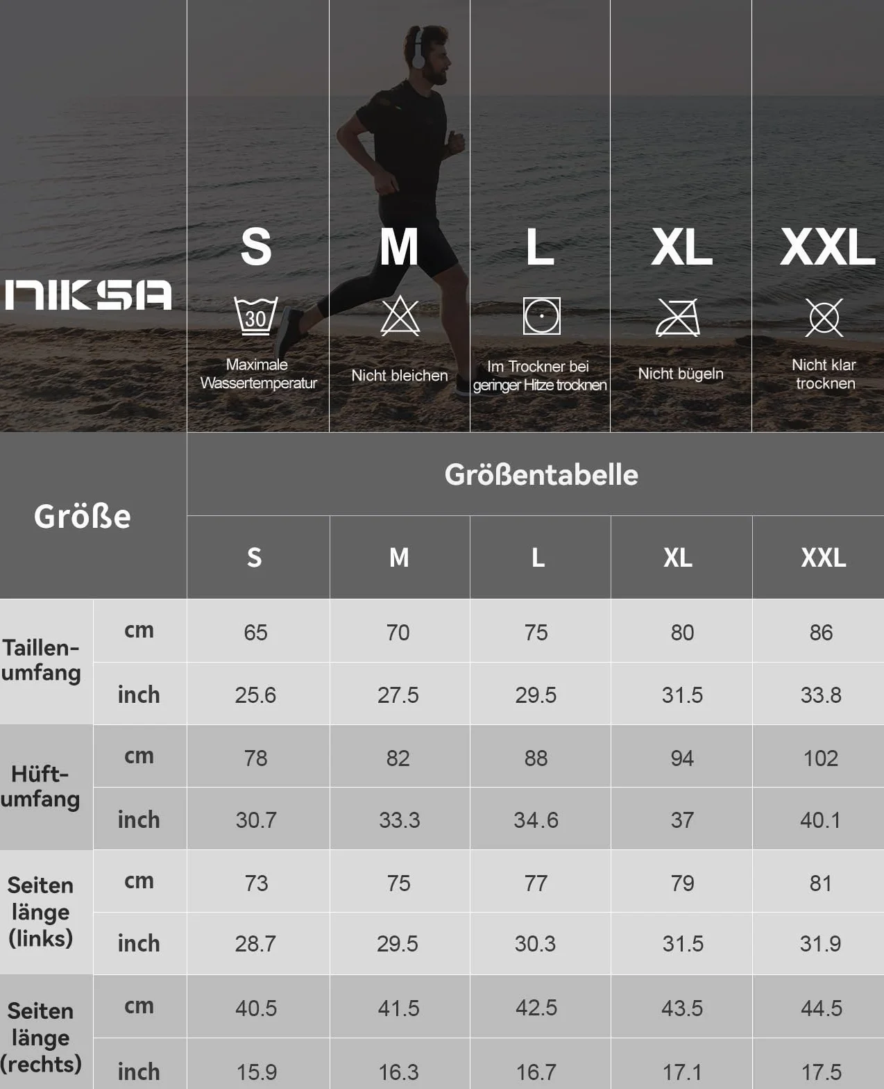 Pantalones de compresión para hombre Niksa 3/4 transpirables multideporte