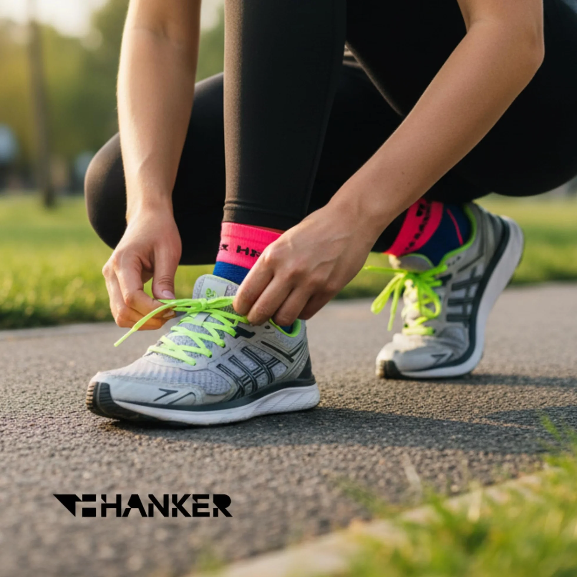 HANKER Calcetines Trail Running Hombre Mujer Sin Costuras Transpirables Antirozaduras Compresión