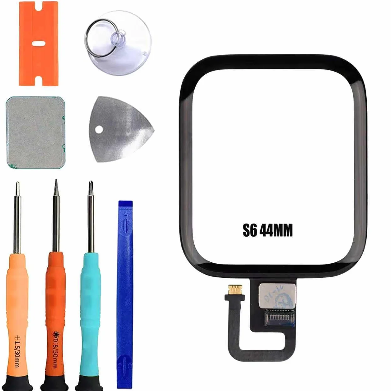 Juego de reparación de cristal frontal Apple Watch Series 6 44 mm con función táctil OCA