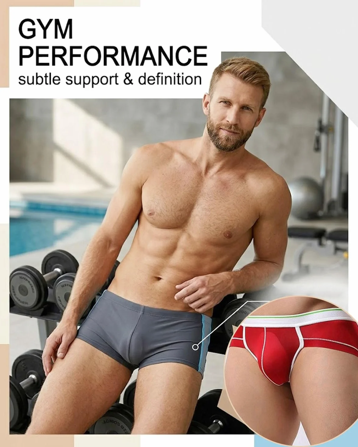 Bañador Relleno para Hombres Almohadillas de Natación Calzoncillos con Relleno Surf Fitness Entrenamiento