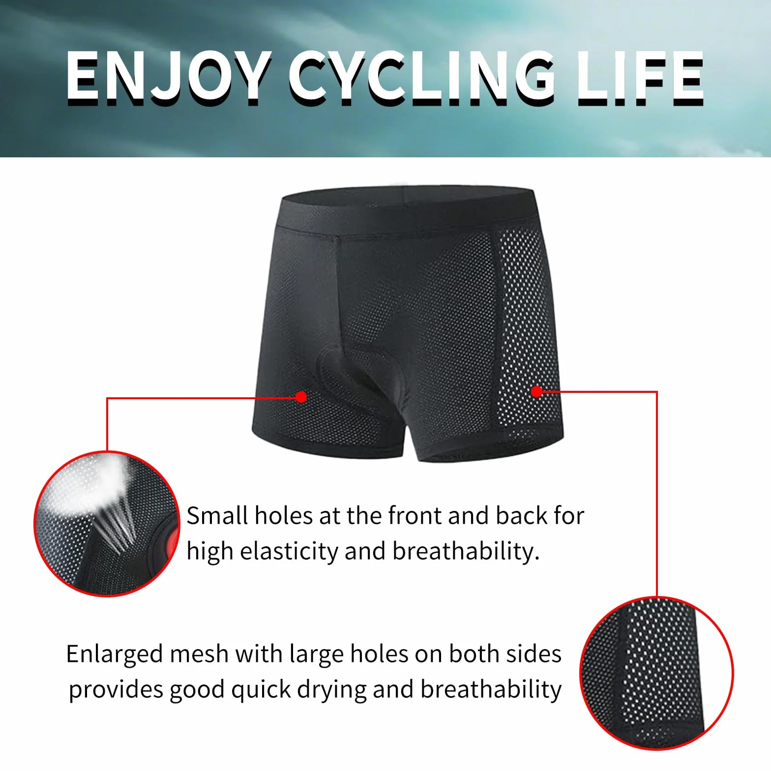 Culotte Ciclismo Hombre con Acolchado 5D Transpirable Secado Rápido Pantalon Ciclista