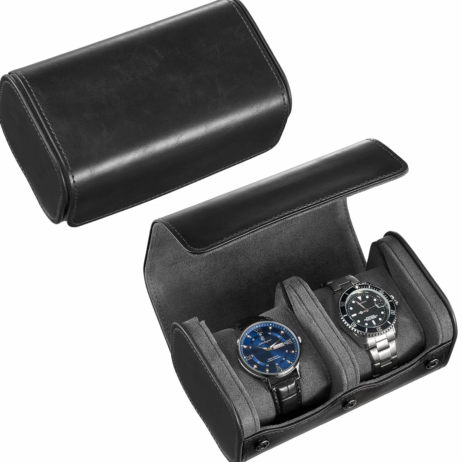 ProCase Estuche para Reloj, Organizador Portable Relojero de PU para Viaje, Negro
