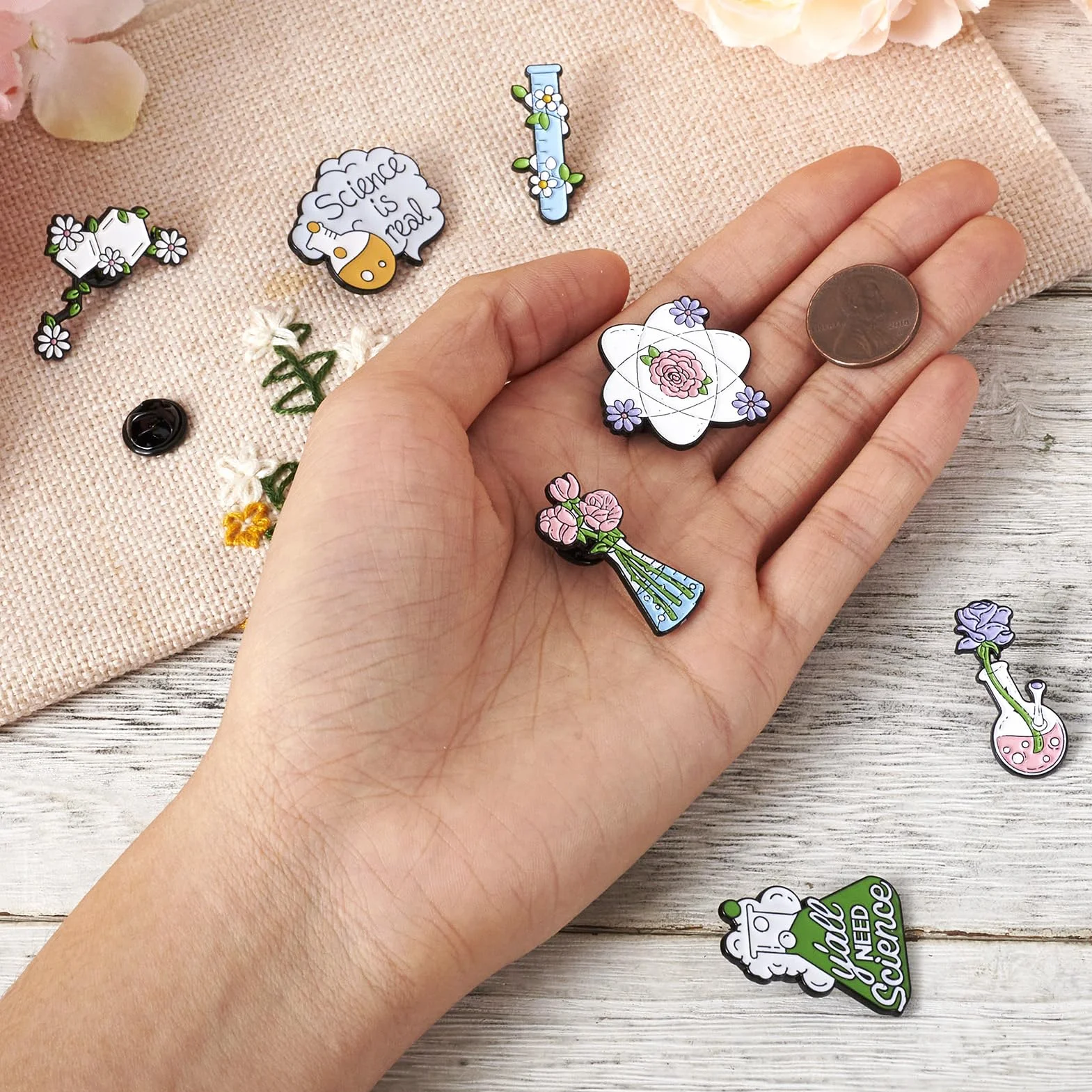 Pandahall Alloy Enamel Brooches Lapel Pin Set