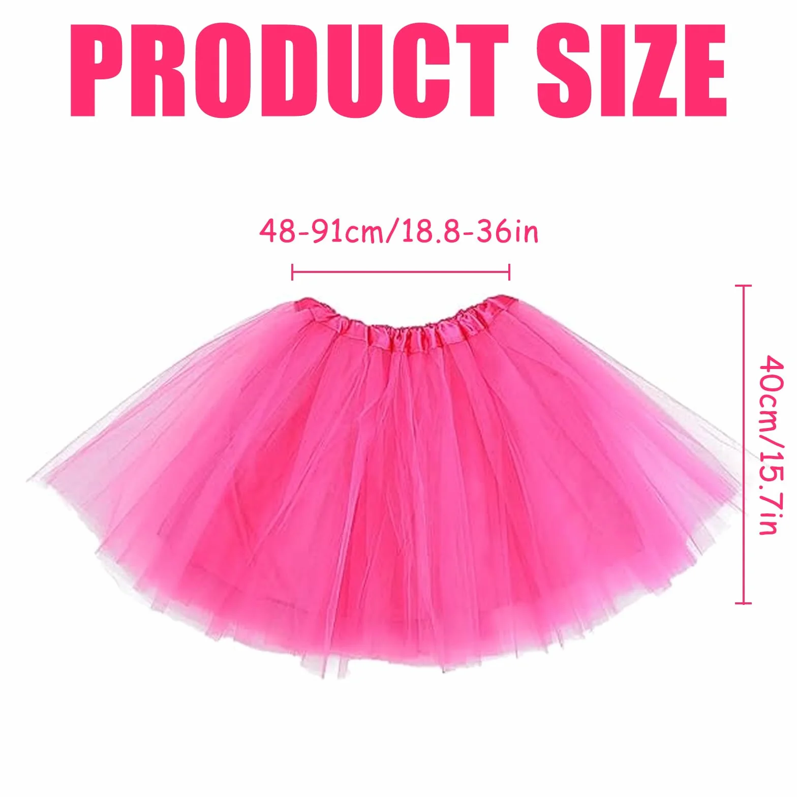 Tutú de Tul para Adultos Rosa 3 Capas Falda de Ballet Mujer Danza Fiesta Halloween