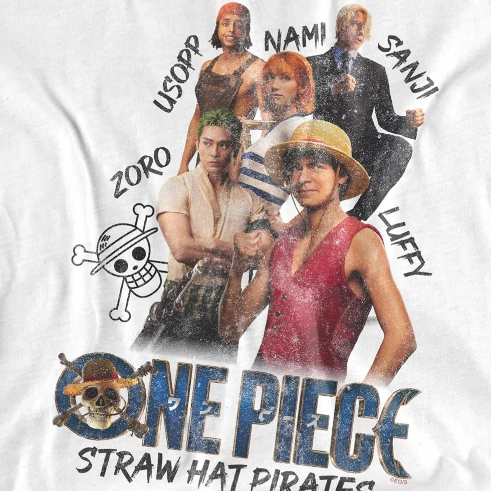 Netflix One Piece Straw Hat Pirate Kids T Shirt White Unisex