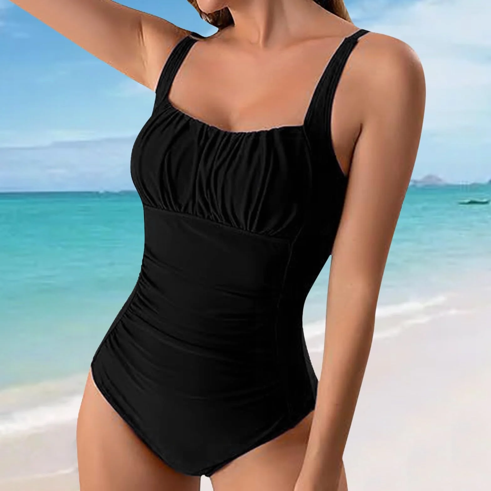 Genérico Bañadores Mujer Reductores Traje Una Pieza Estampados Multicolor Halter Bikini Conjunto Beachwear