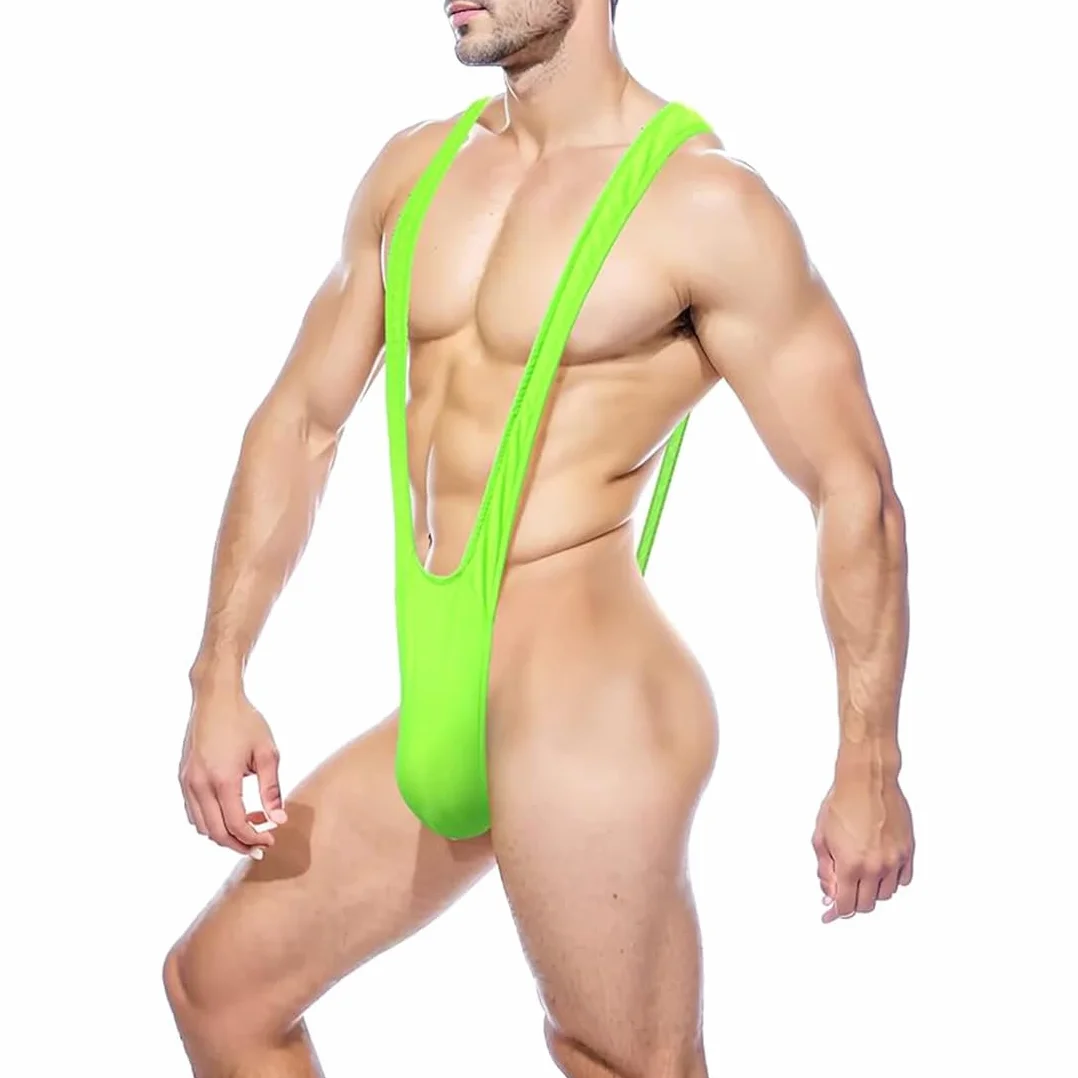 Tanga Borat Mankini para Hombre Verde Fluorescente