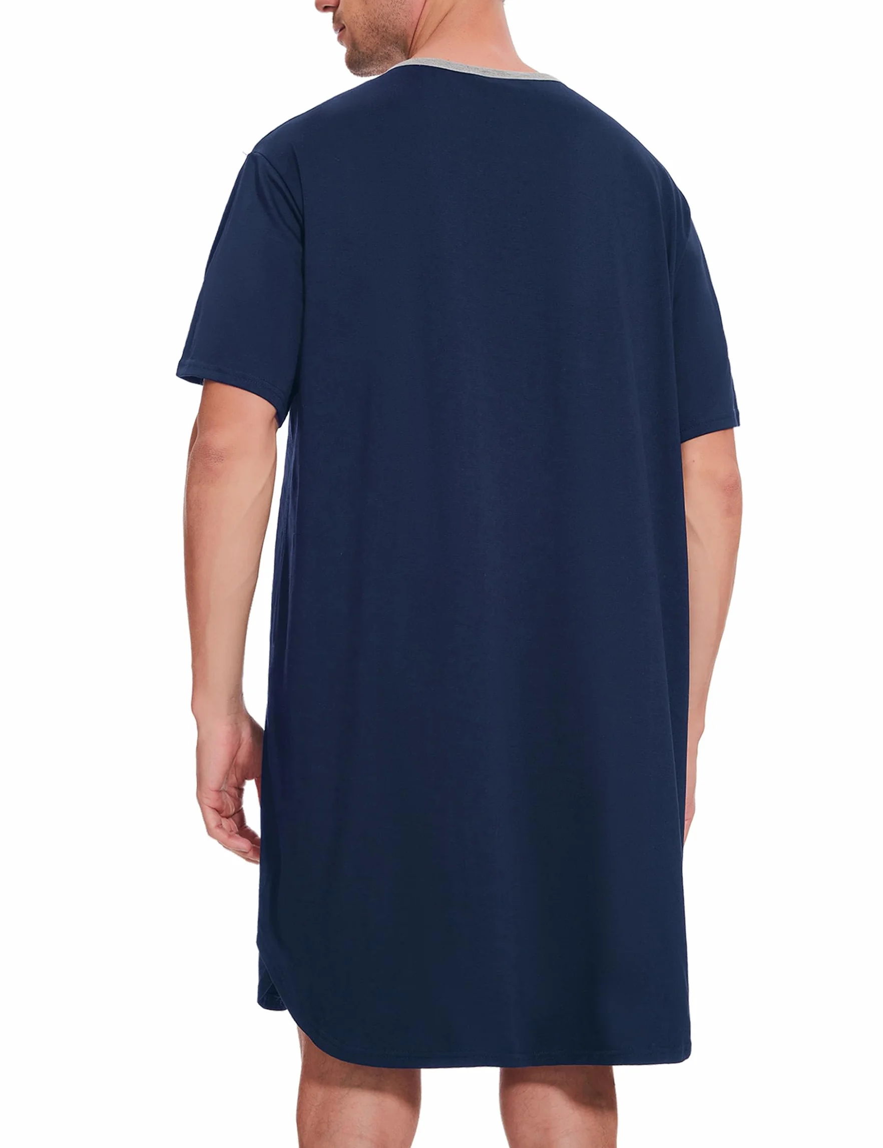 Uniexcosm Camisa de Dormir para Hombre Pijama Manga Corta de Algodón