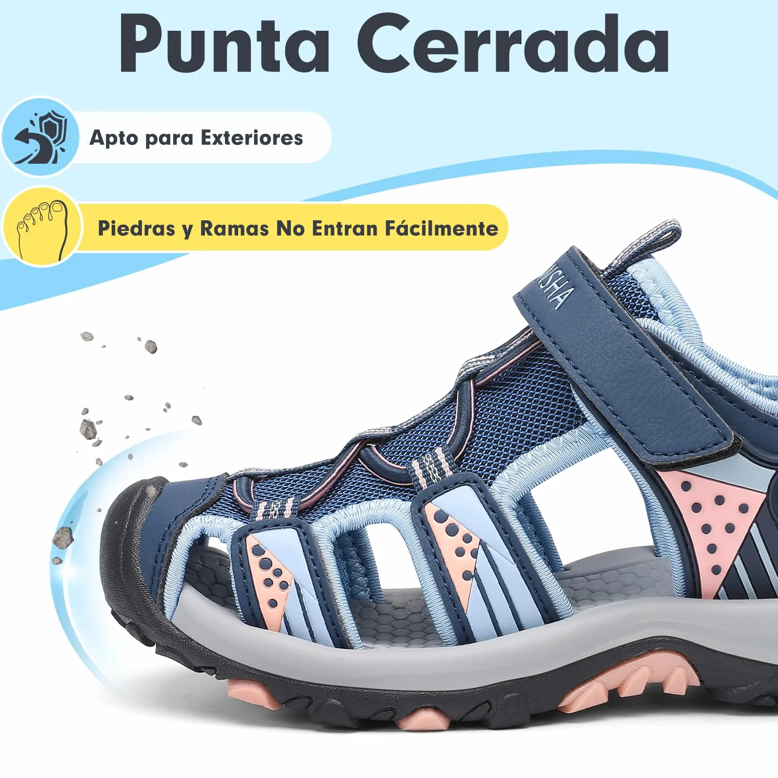 Mishansha Sandalias Deportivas niños Verano Zapatos al Aire Libre Transpirable Punta Cerradas 24-39 EU