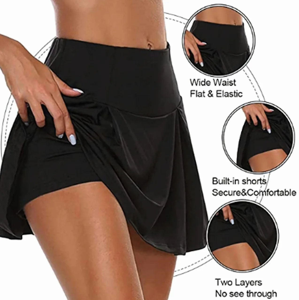 Faldas Pantalón Deportiva 2 En 1 Mujer Corta Tenis Respirable Golf Pilates Fitness