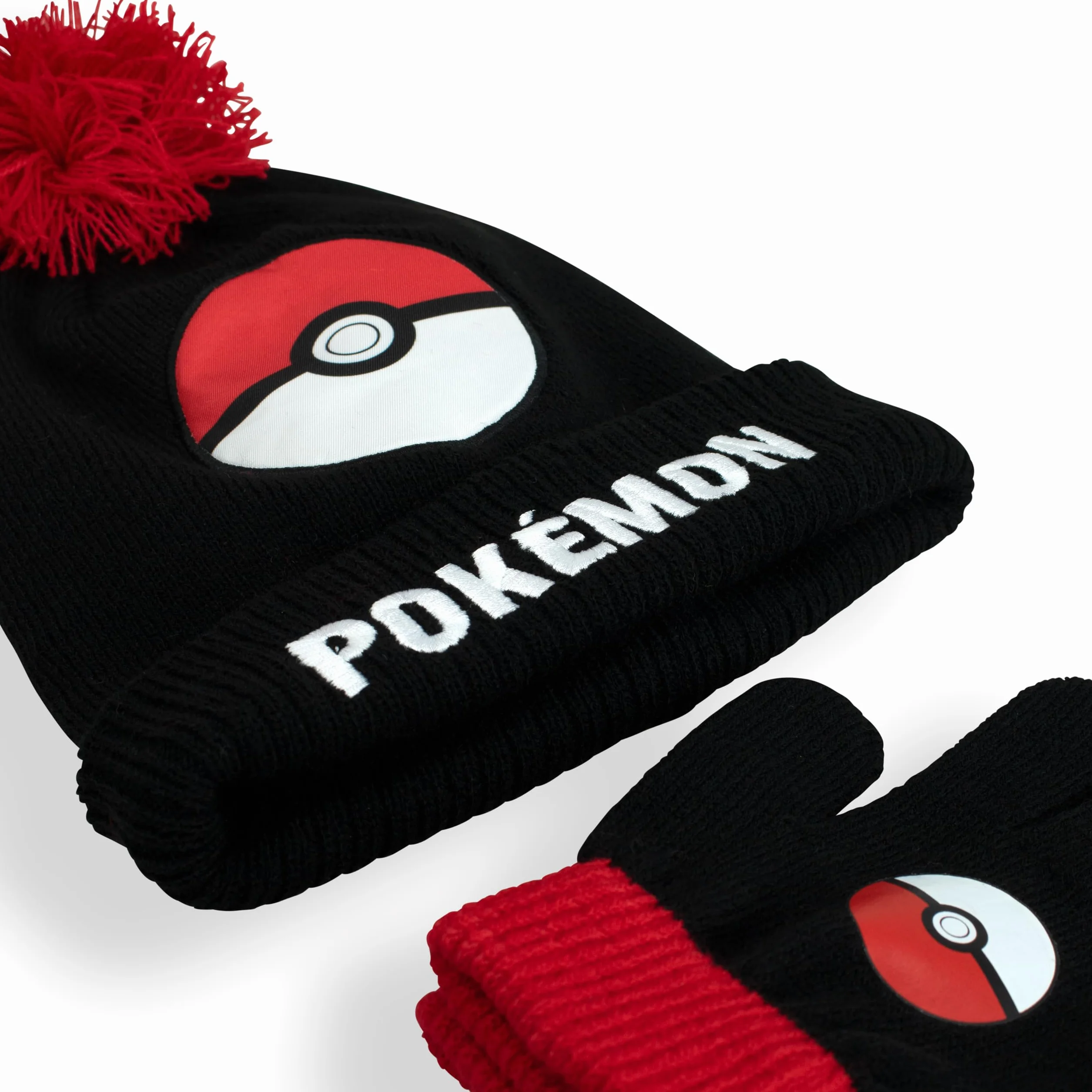 Pokémon Gorro y Guantes Invierno Niños Rojo Talla Única