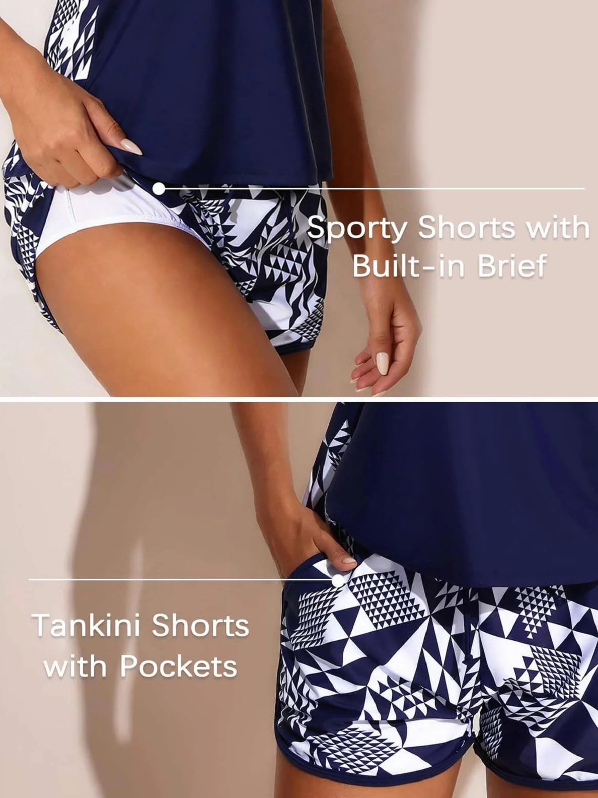CheChury Tankini 2 Piezas Traje de Baño Reductor Vientre Plano Push Up con Shorts Mujer Tallas Grandes