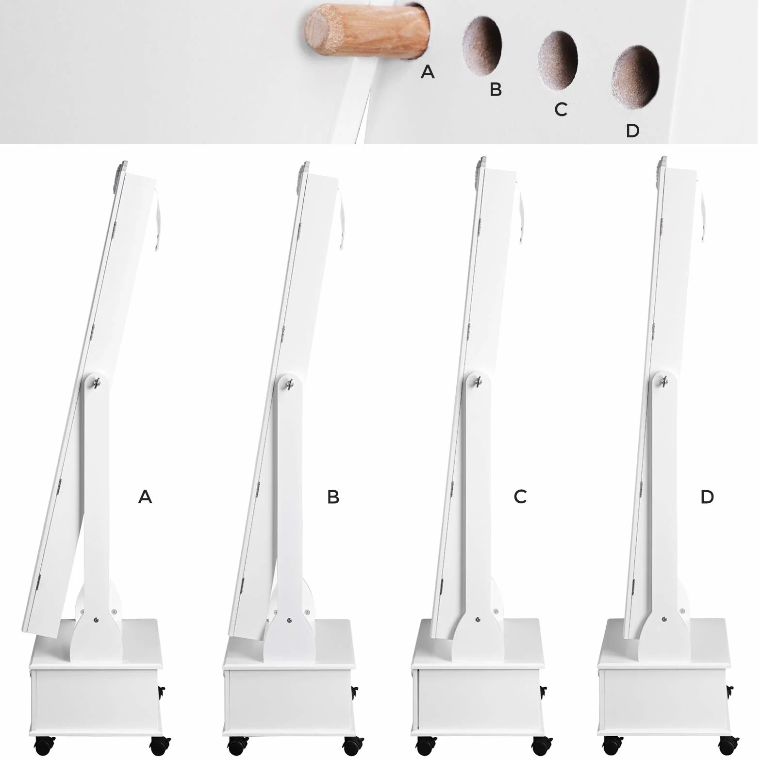 SONGMICS Armario Joyería Ruedas Organizador Joyas Cerradura Luces LED 3 Cajones Espejo Blanco JBC61W
