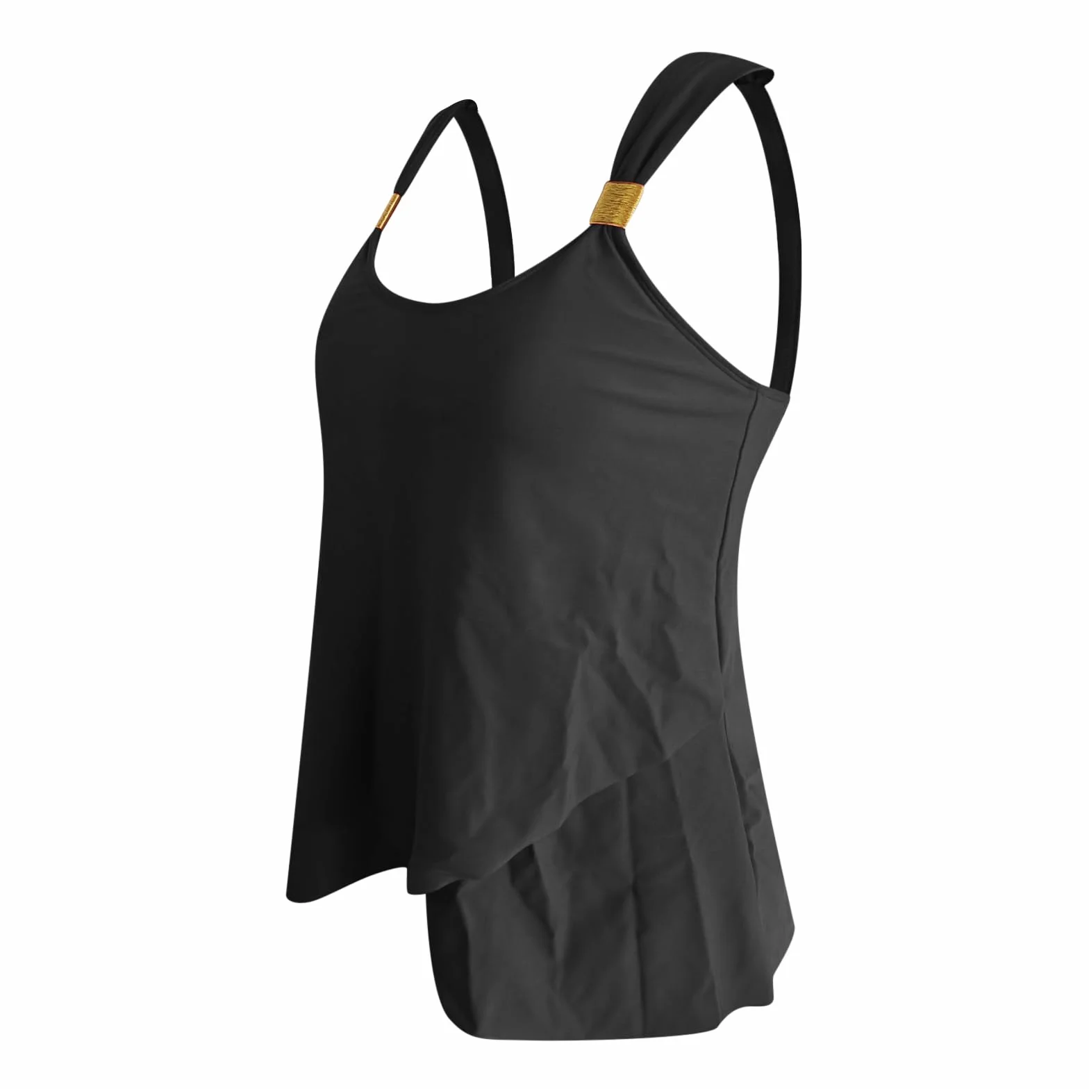Bañadores Mujer 2 Piezas Tankini Cuello Redondo Conjunto Bikini Top y Bottom Tirantes Control Barriga Cintura Alta