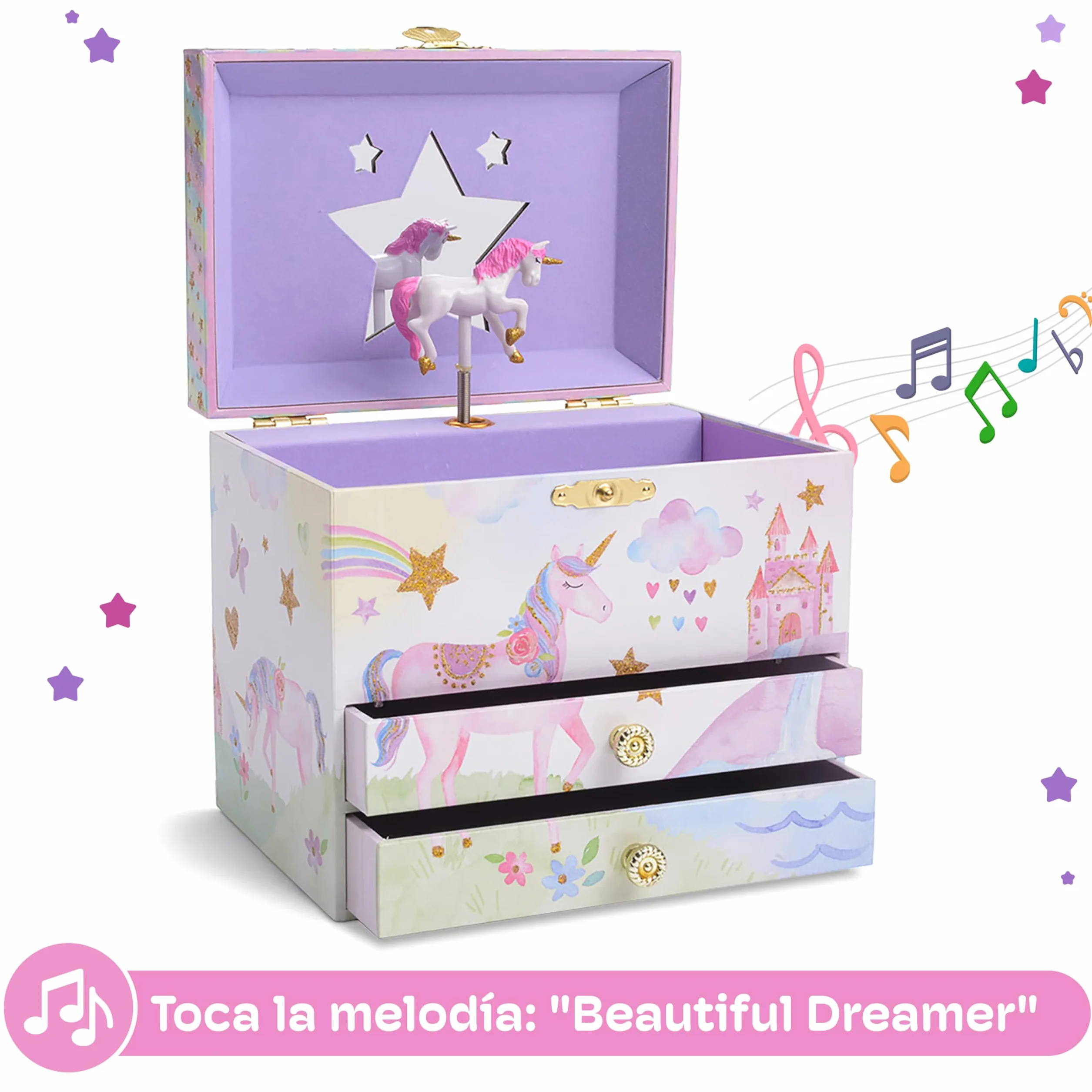 Joyero Musical Grande con 2 Cajones Extraíbles