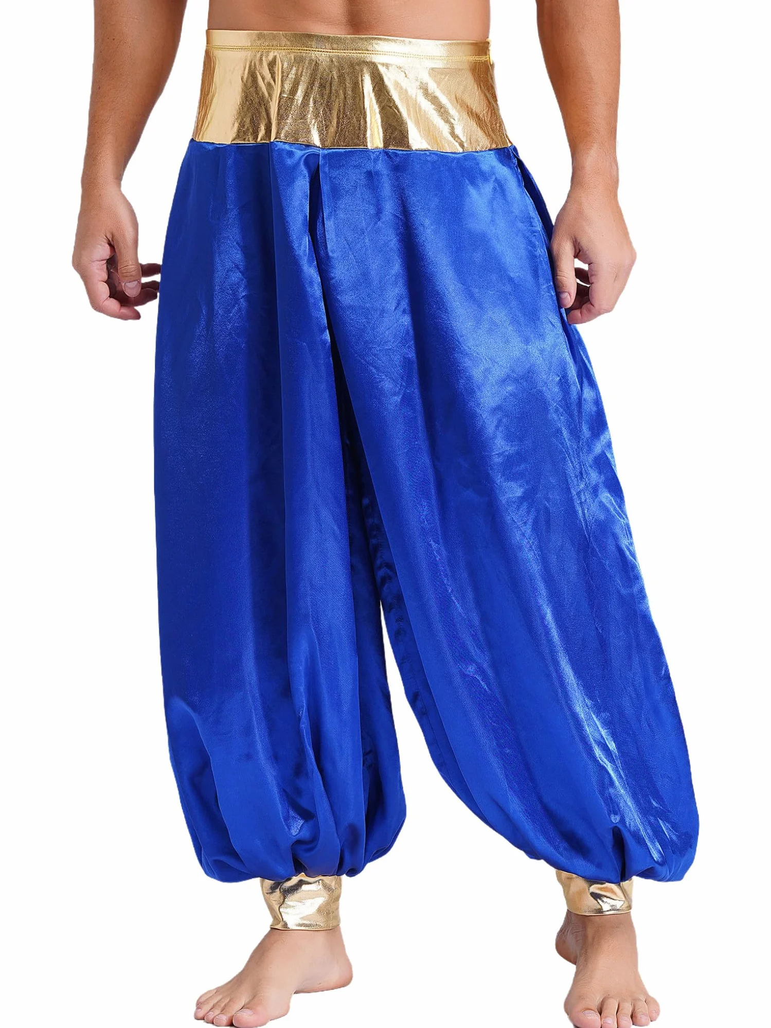 Disfraz de Príncipe Árabe para Hombres Adulto Pantalones Anchos Bombacho Halloween Carnaval