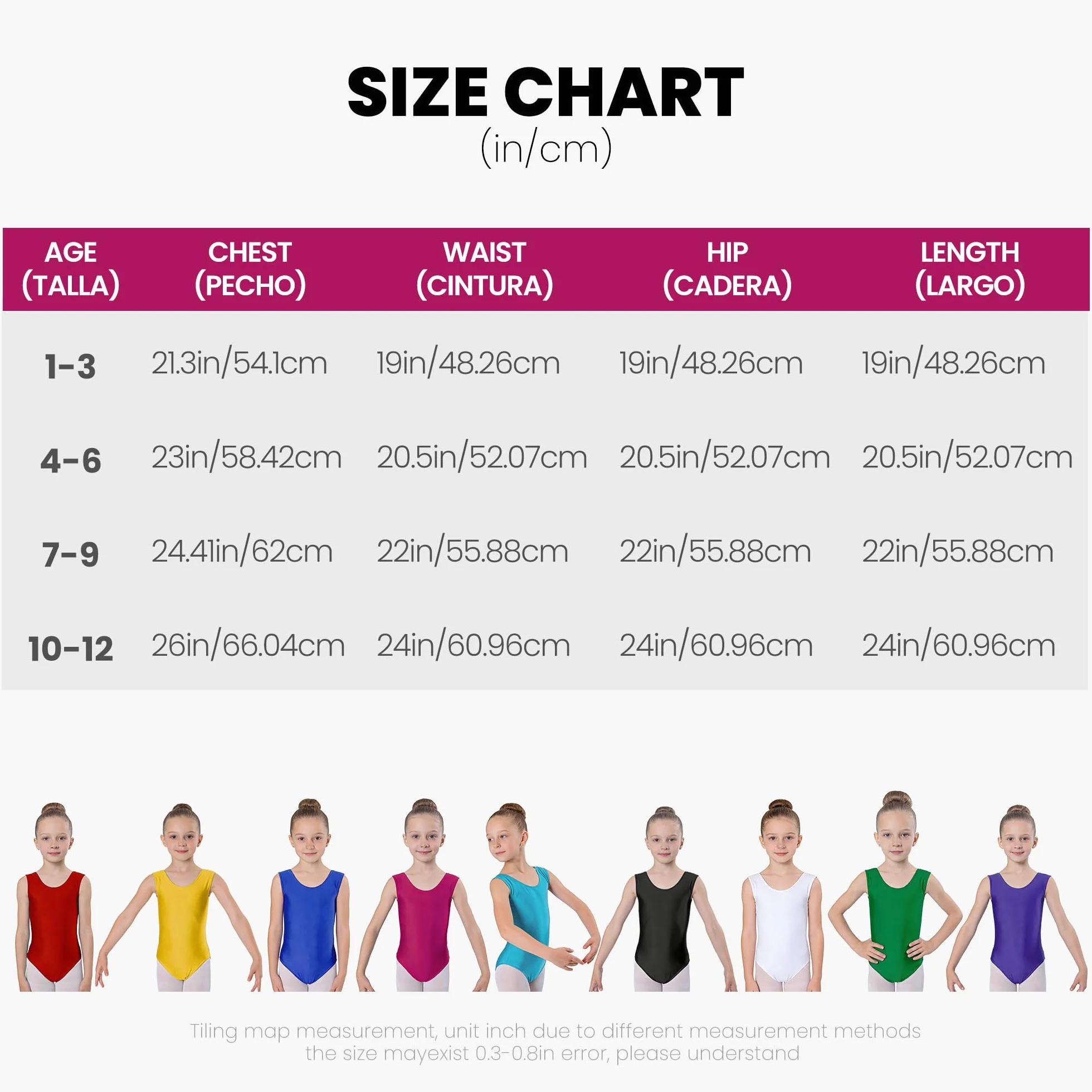 Wildarms Maillot de ballet sin mangas para niñas baile gimnasia
