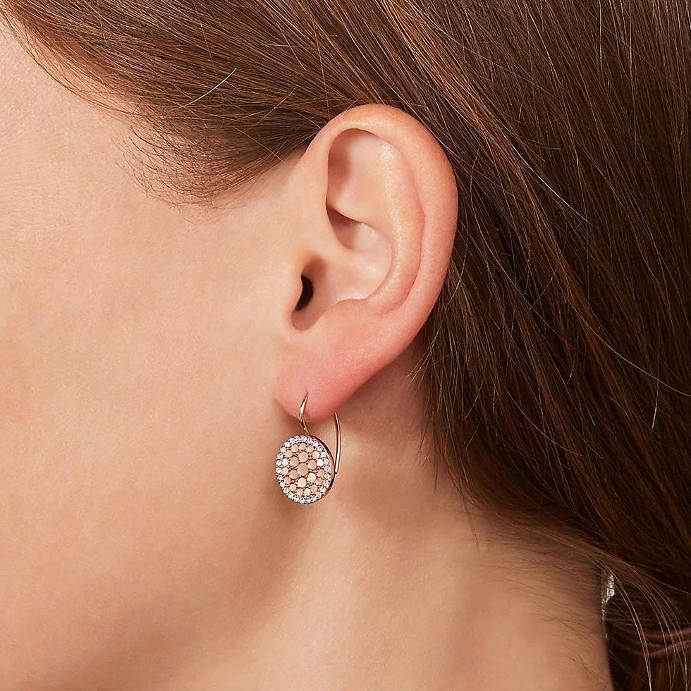Fossil Pendientes de mujer acero inoxidable cierre gancho