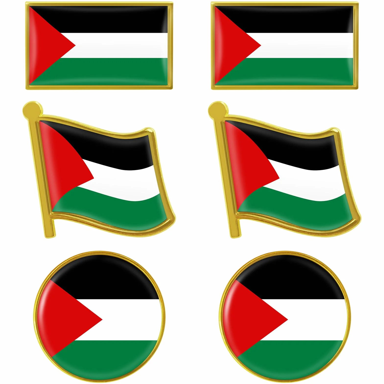 Insignias de la Bandera Palestina, Alfileres, Broches y Pines Esmaltados