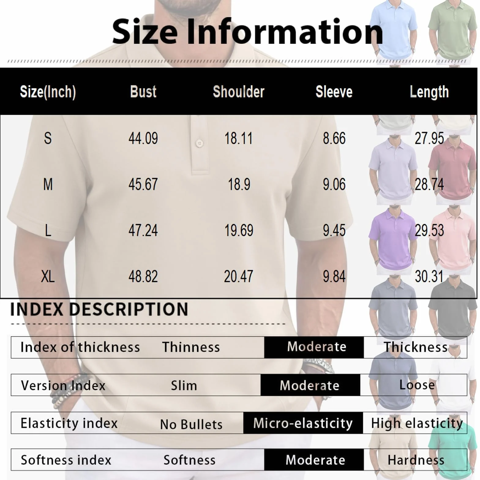 Polo Manga Corta Hombre Antisudor Verano Poliester Moda Golf