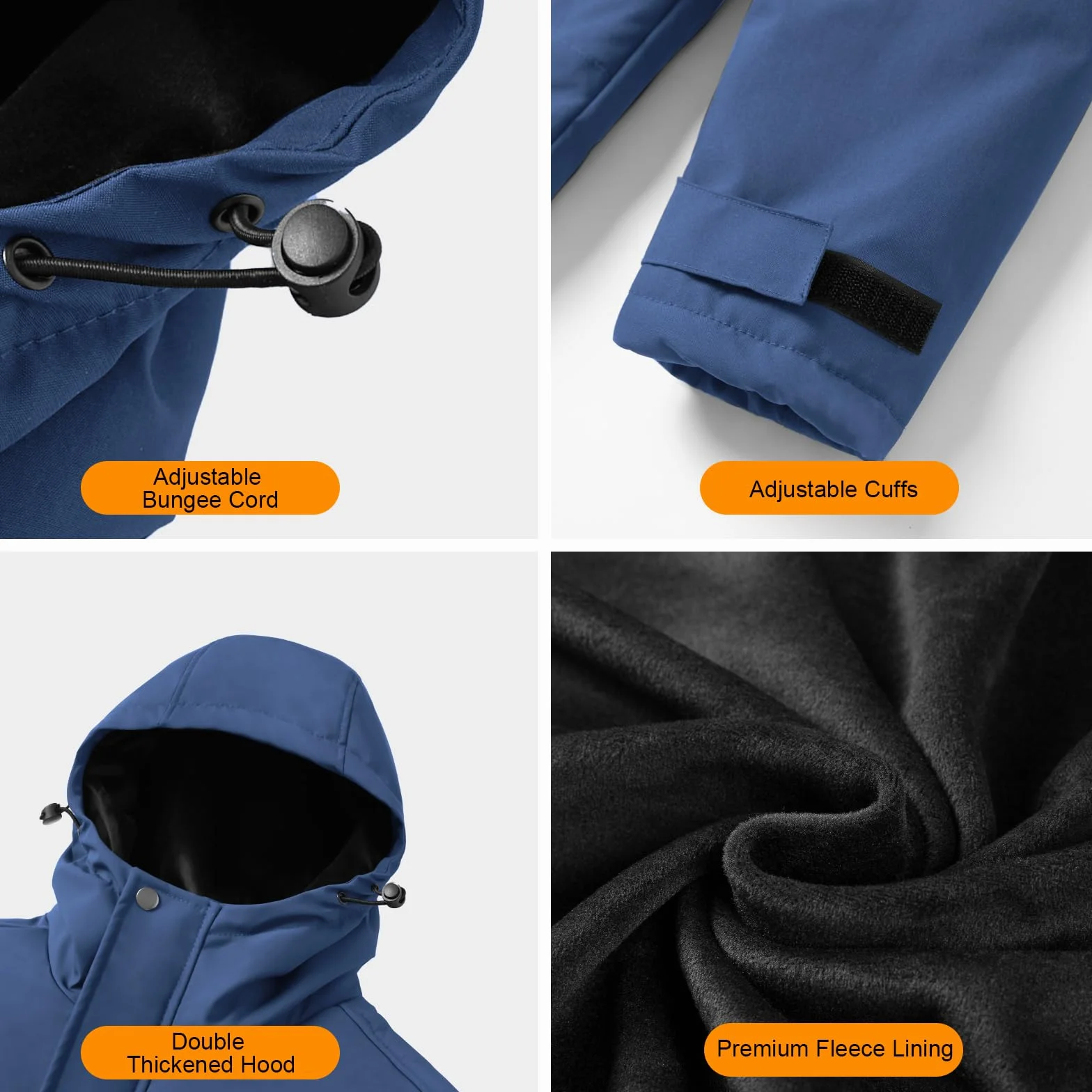 Chaqueta Calefactable Hombre con Batería 7,4V 12000mAh, 6 Zonas de Calor, Impermeable Antiviento para Ski Senderismo Camping