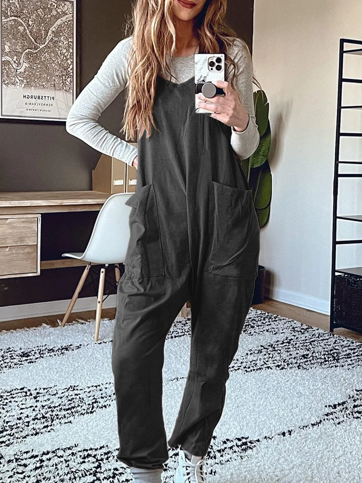 Pantalones de trabajo para mujer Cegerne Mono holgado Peto sin mangas con grandes bolsillos
