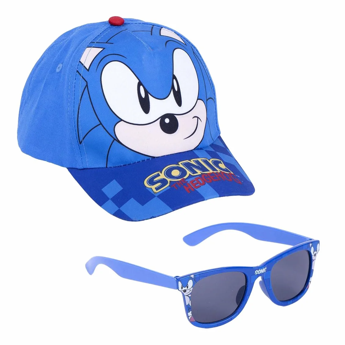 Sonic Gafas de Sol y Gorra Infantil UV 400 Filtro Categoría 3 Velcro Ajustable Original Diseñado España