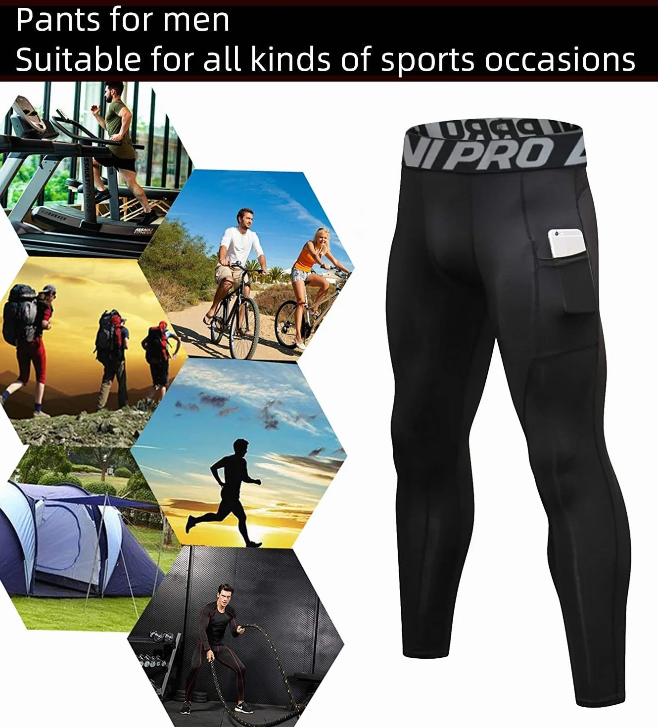Leggings de Compresión para Hombre Running Fitness