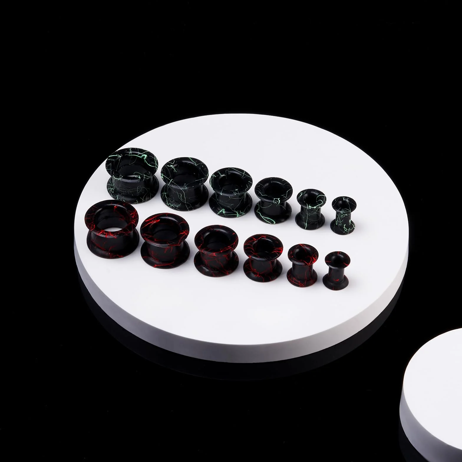Longbeauty dilatadores de silicona dura oreja piercing doble flared 6 mm - 25 mm