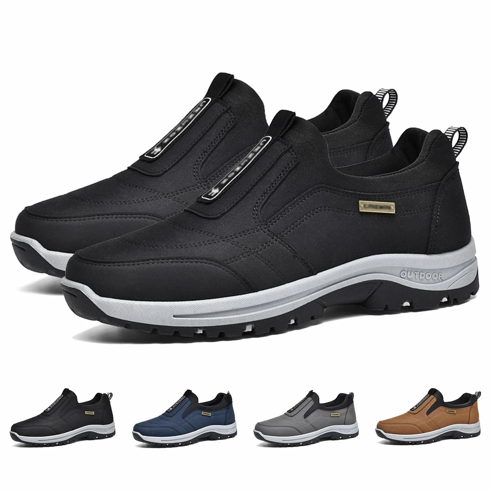 Zapatillas Deportivas Hombre Impermeables Trekking Antideslizantes Ortopédicos Negro 42EU