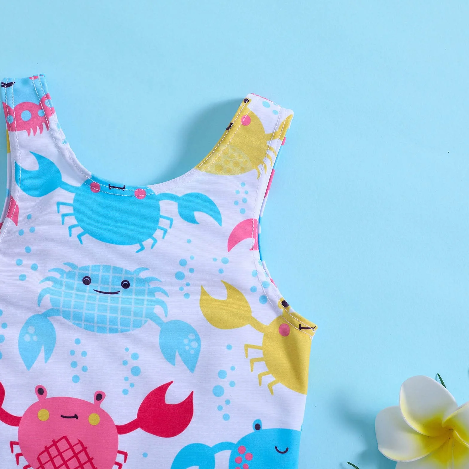 Traje de baño para mujer niña volantes dibujos animados 1 pieza bikini playa