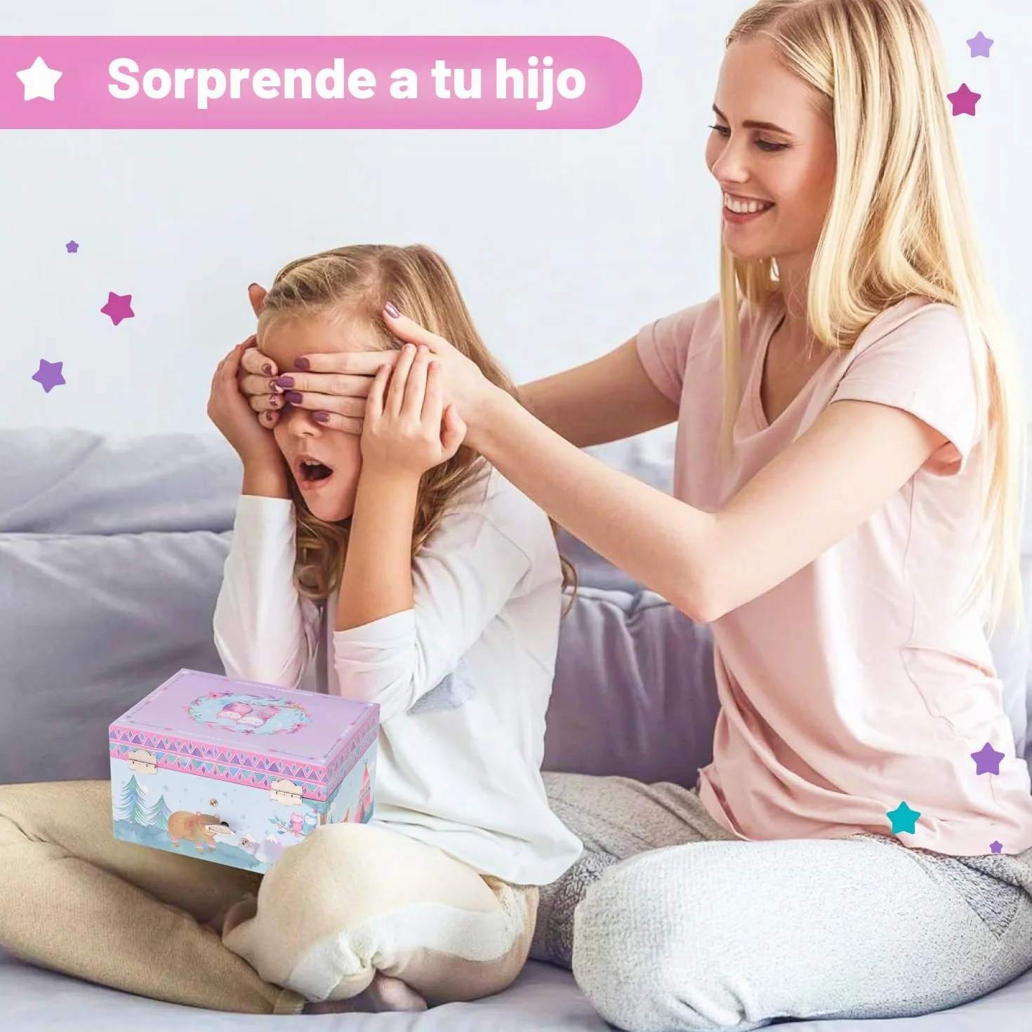 Jewelkeeper Caja Musical para Joyas para Niñas Búhos Animales del Bosque Melodía Estrellita