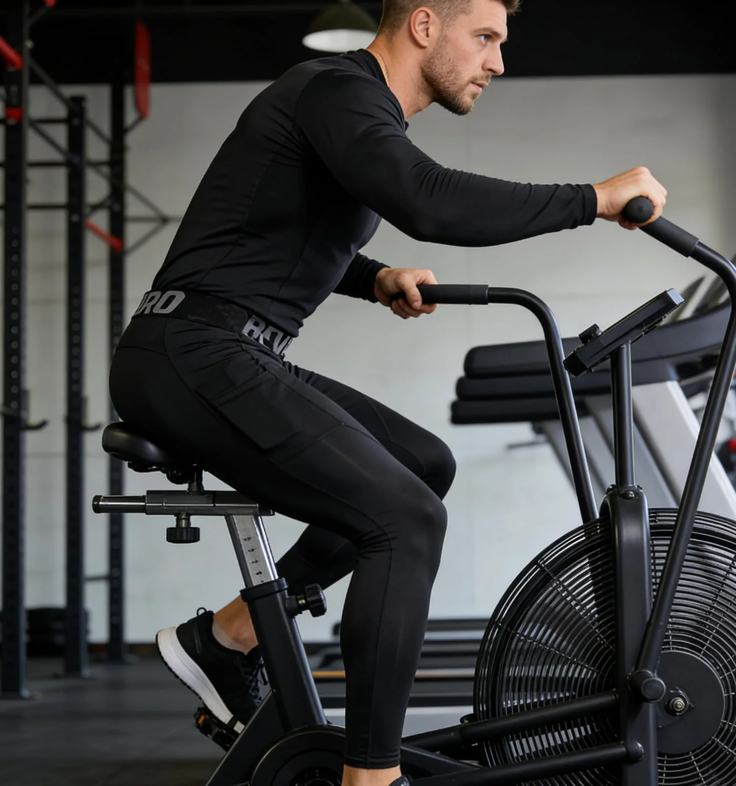 Hombre Pantalón de Compresión Deportivo Mallas con Bolsillos para Teléfono