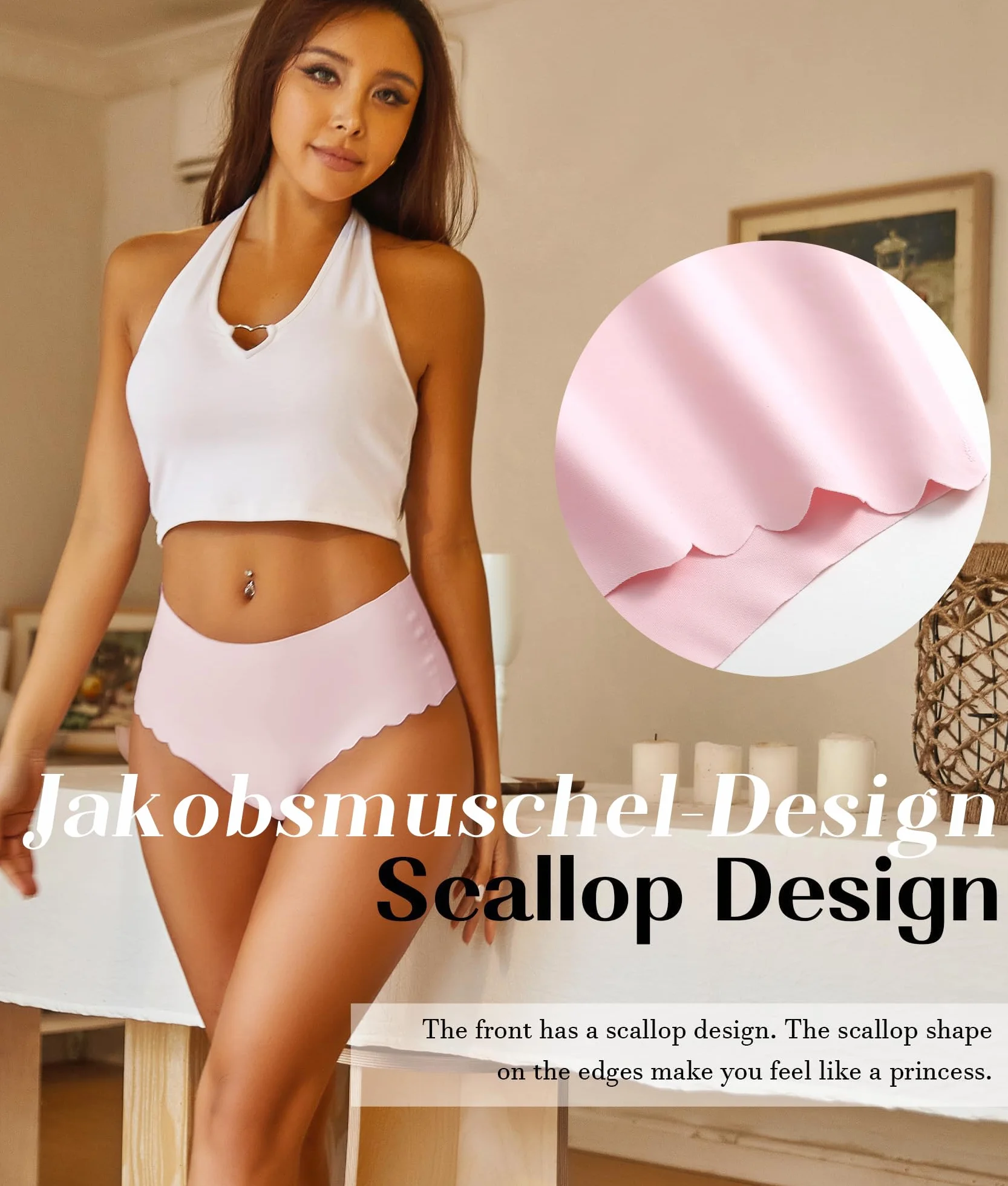 Sth Big Bragas sin Costuras Mujer Cintura Alta Ropa Interior Invisibles Pack de 6
