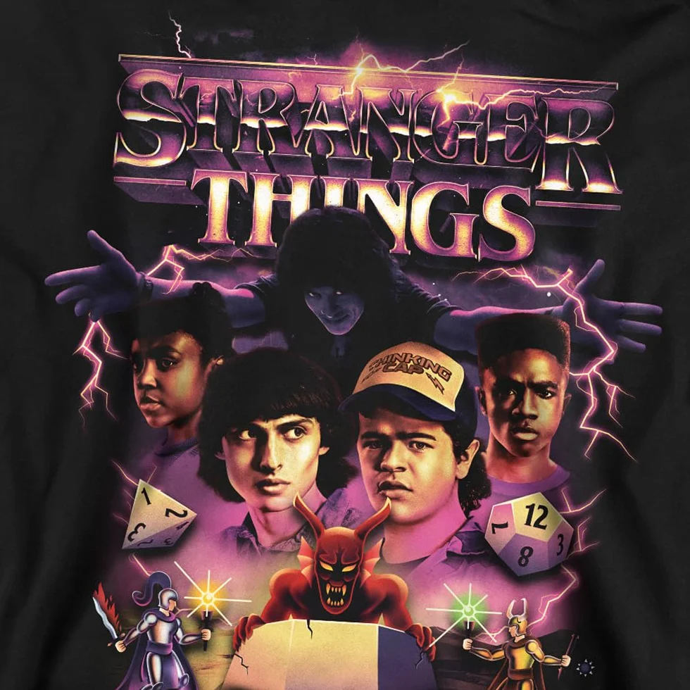 Stranger Things Group Thunder Metal Band Unisex Sweatshirt Black