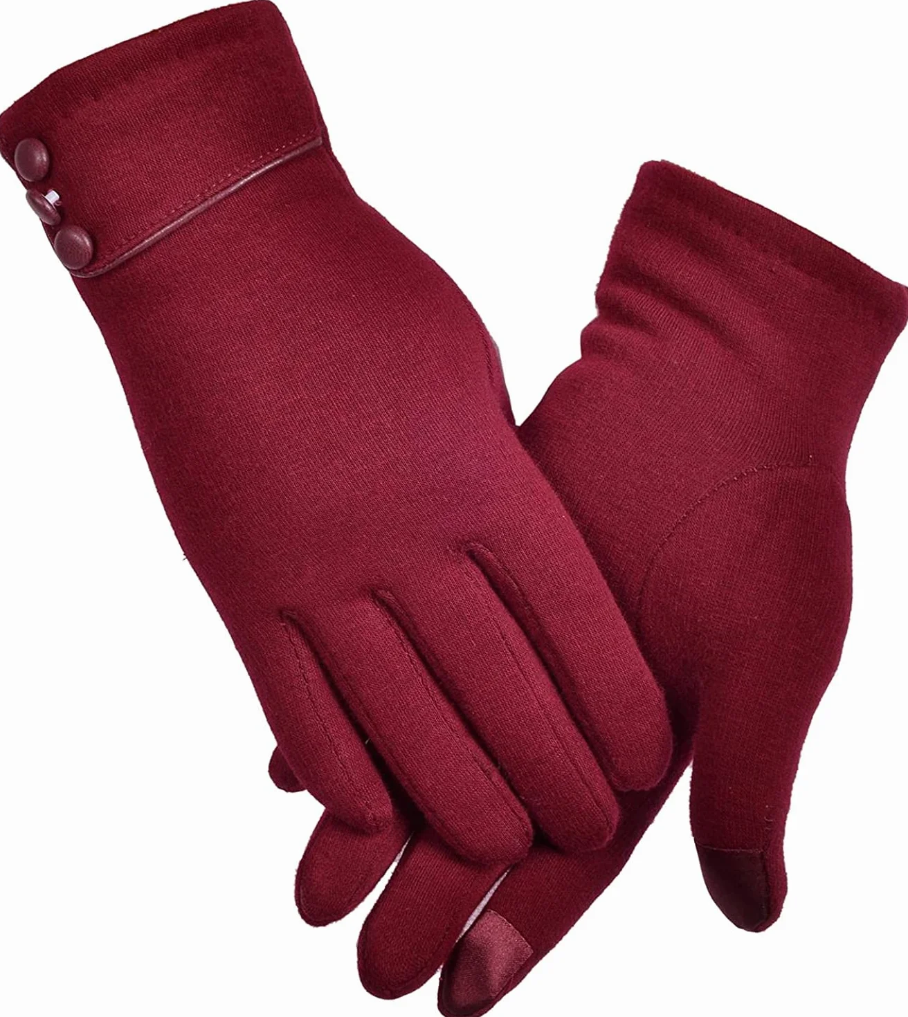Guantes cálidos de invierno para mujer forrados a prueba de viento pantalla táctil